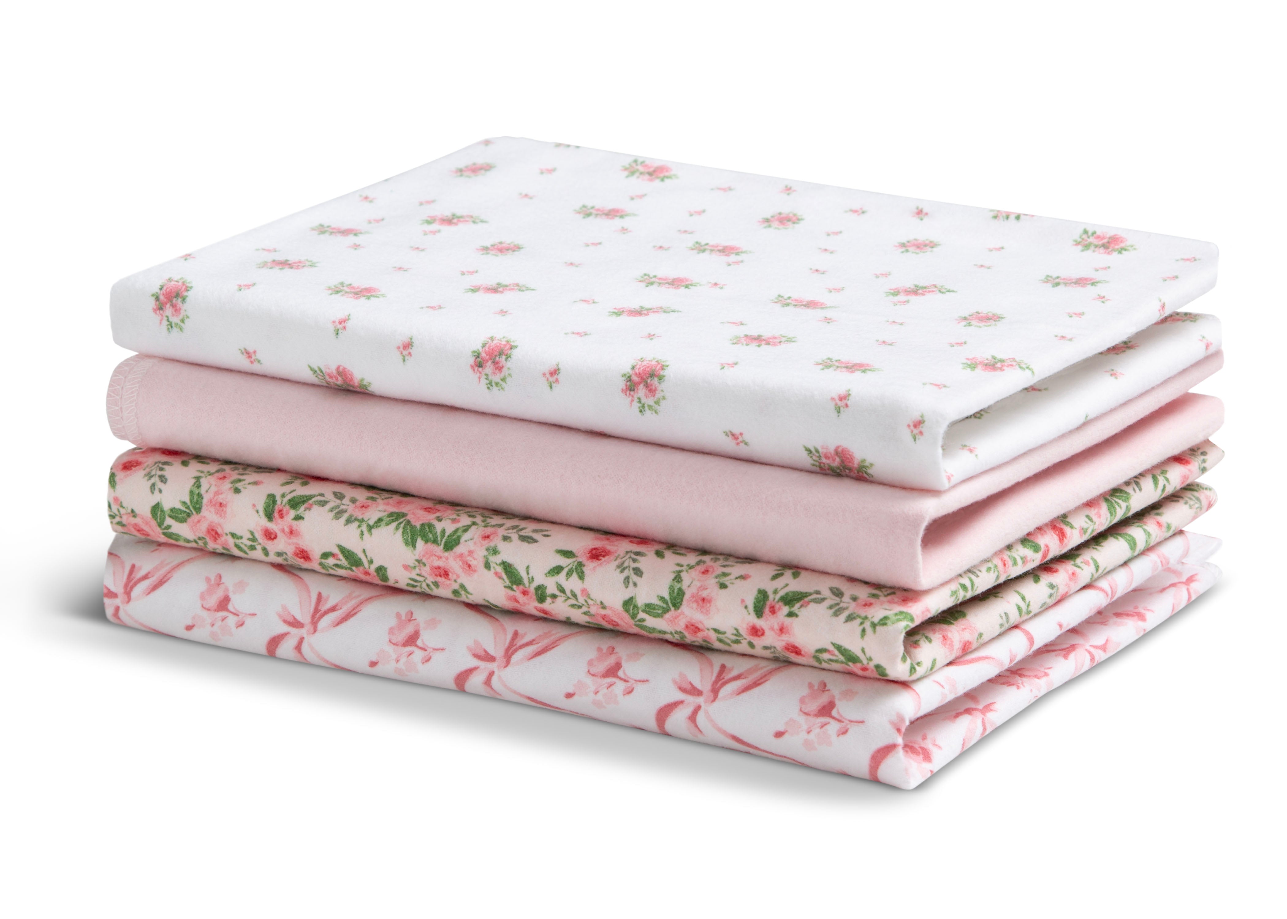 Soft 100% Cotton Flannel Baby Receiving Blankets - 4 Pack for Newborns & Infants - Perfect for Swaddling, Nursing & Cuddling