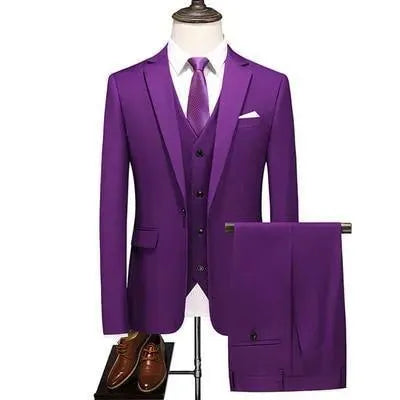 Premium 3-Piece Business Suit for Men - Slim Fit Office Wear, Wedding & Formal Events - Professional Menswear for Business Meetings & Special Occasions