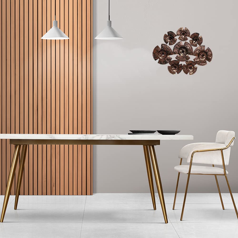 DecorShore Contemporary Metal Wall Art Set - Framed Modern Home Decor in Bronze & Copper - Large Wall Decor for Living Room, Bedroom & Office