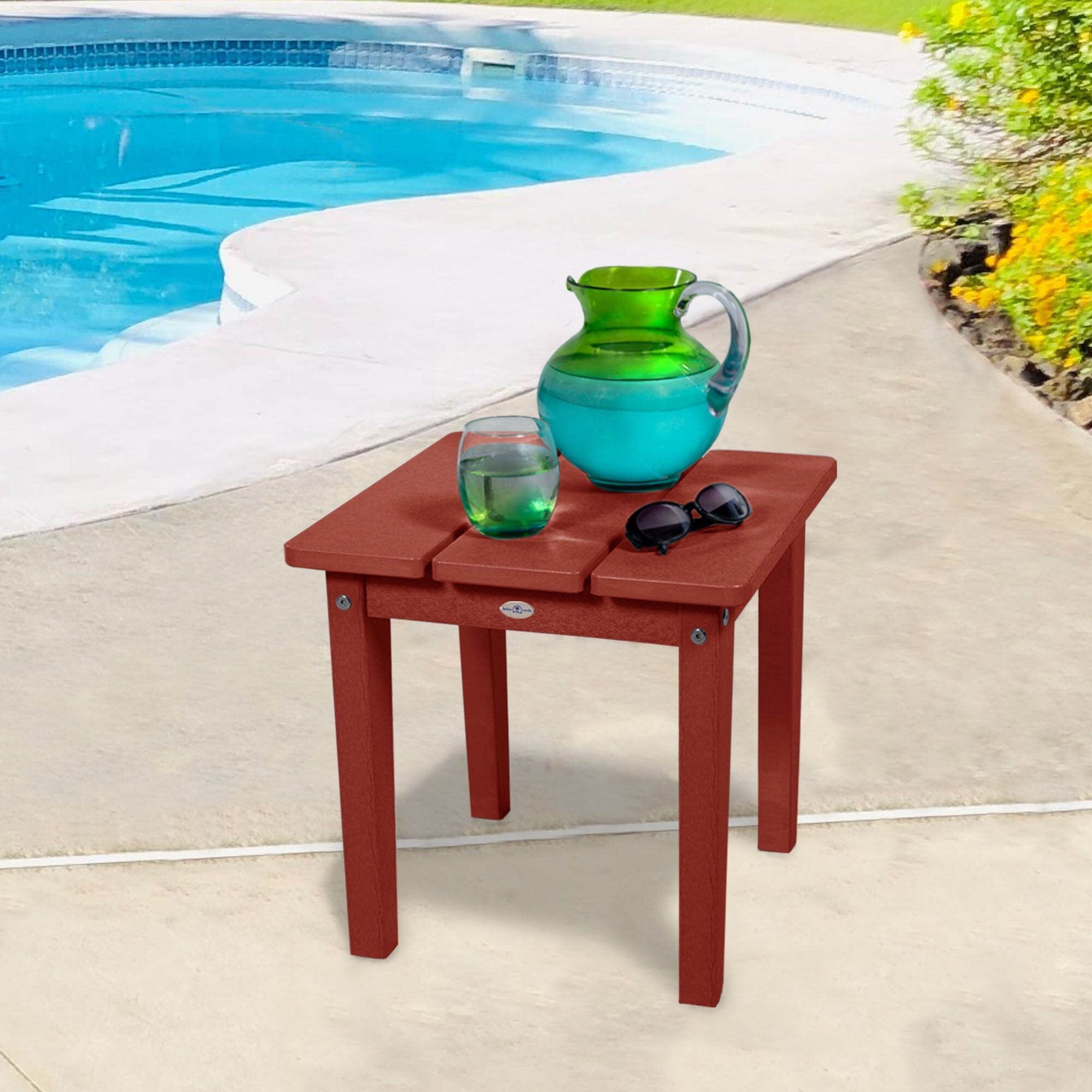 Adirondack Side Table - Outdoor Patio Furniture, Waterproof & Durable Small End Table for Garden, Deck, Poolside - Perfect for Drinks, Books & Decor