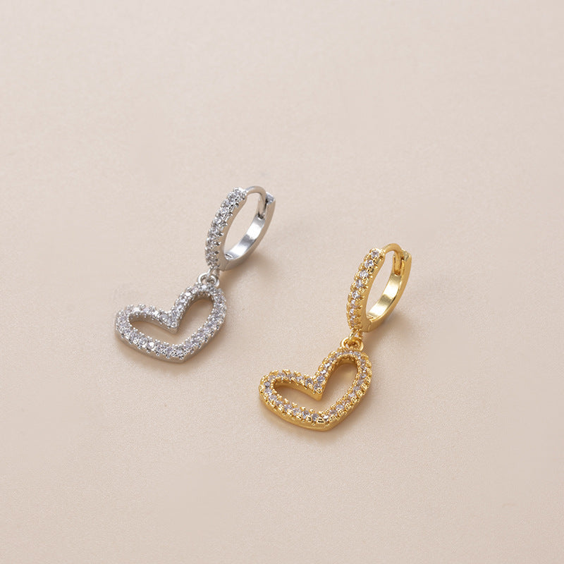 18K Gold Cartilage Huggie Earrings with Flower Dangle Design | HSPJ878 | Perfect for Everyday Wear, Parties & Special Occasions