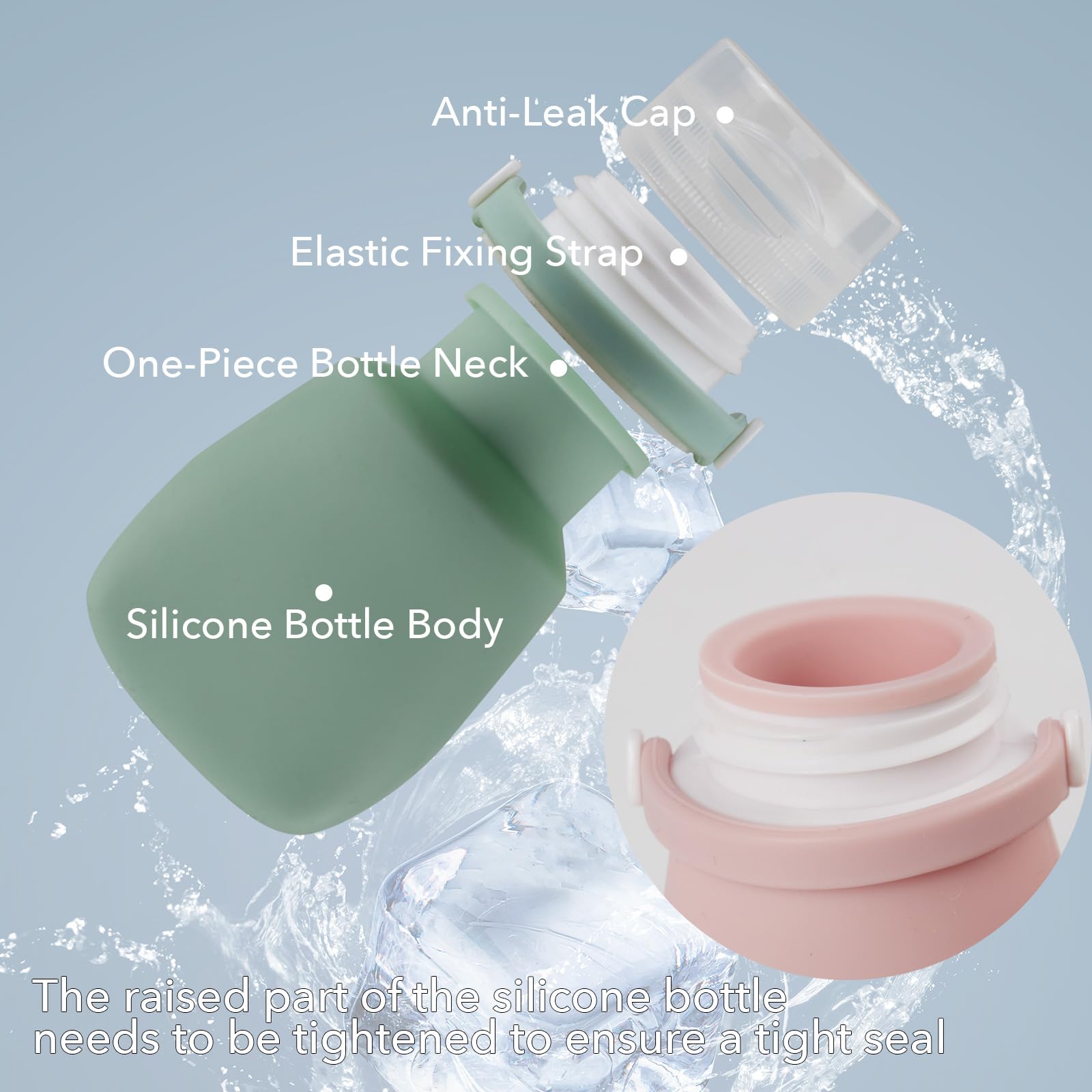 1oz Travel Bottles for Toiletries - TSA Approved Leak Proof Refillable Containers for Shampoo, Body Wash & Cosmetics | Perfect for Air Travel, Gym & Vacation Essentials