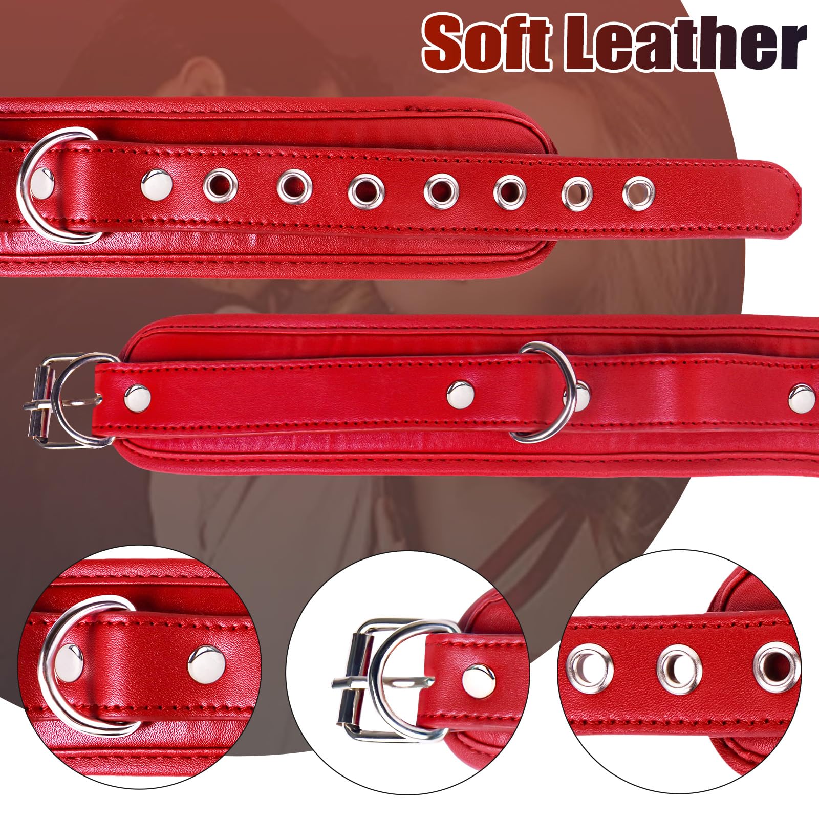 BDSM Anal Hook Bondage Restraint Set with Leather Chain Leash Collar - Stainless Steel Anal Trainer Ball for Couples - Adjustable SM Harness Kit for Role Play & Fetish - Perfect for Adult Play, Spicing Up Relationships & BDSM Exploration