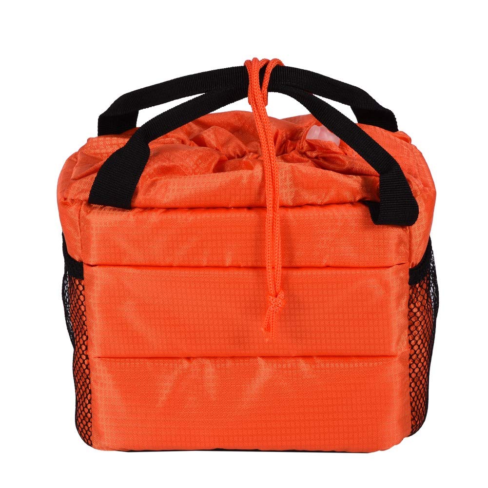 **Diyeeni Waterproof & Shockproof Camera Bag with Removable Padded Insert, Drawstring Closure - Perfect for Travel, Hiking & Outdoor Photography (Orange)**