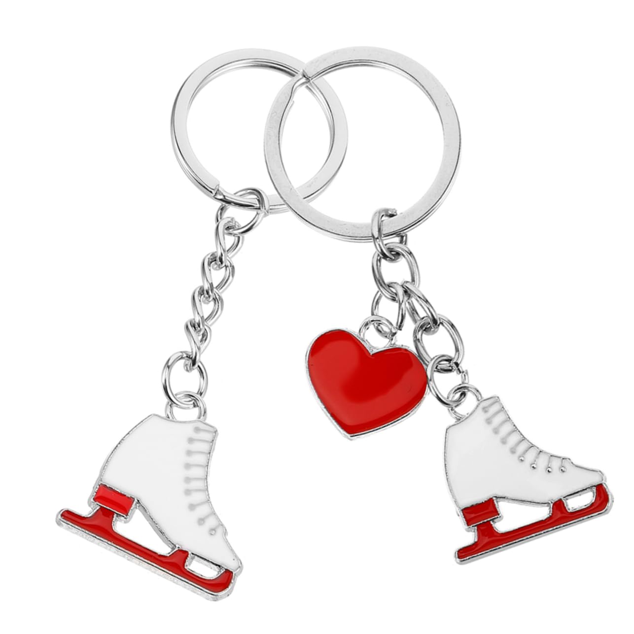 Anneome Metal Ice Skating Shoes Keychains - Adorable Pair of Ice Skates Design for Bag Decor, Gift, or Winter Sports Enthusiasts