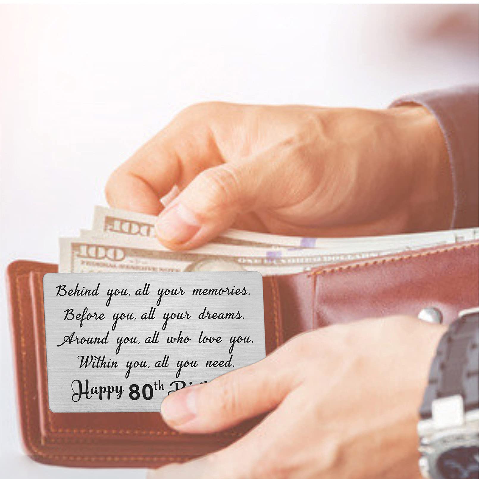 80th Birthday Wallet Card Gift for Women & Men - Funny 80 Year Old Birthday Card Ideas - Perfect for Milestone Celebrations & Keepsakes