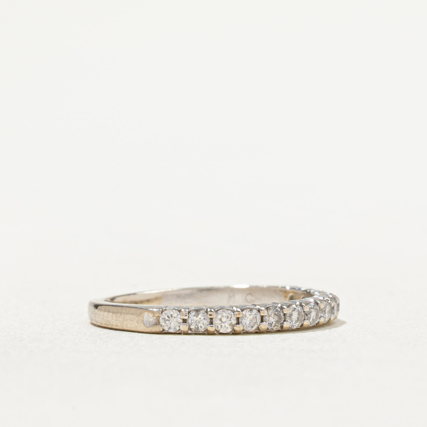 Semi Eternity Diamond Wedding Band Ring | 0.26ctw Round Cut Diamonds | Size 4.25 | Perfect for Anniversary, Engagement & Bridal Jewelry Gifts