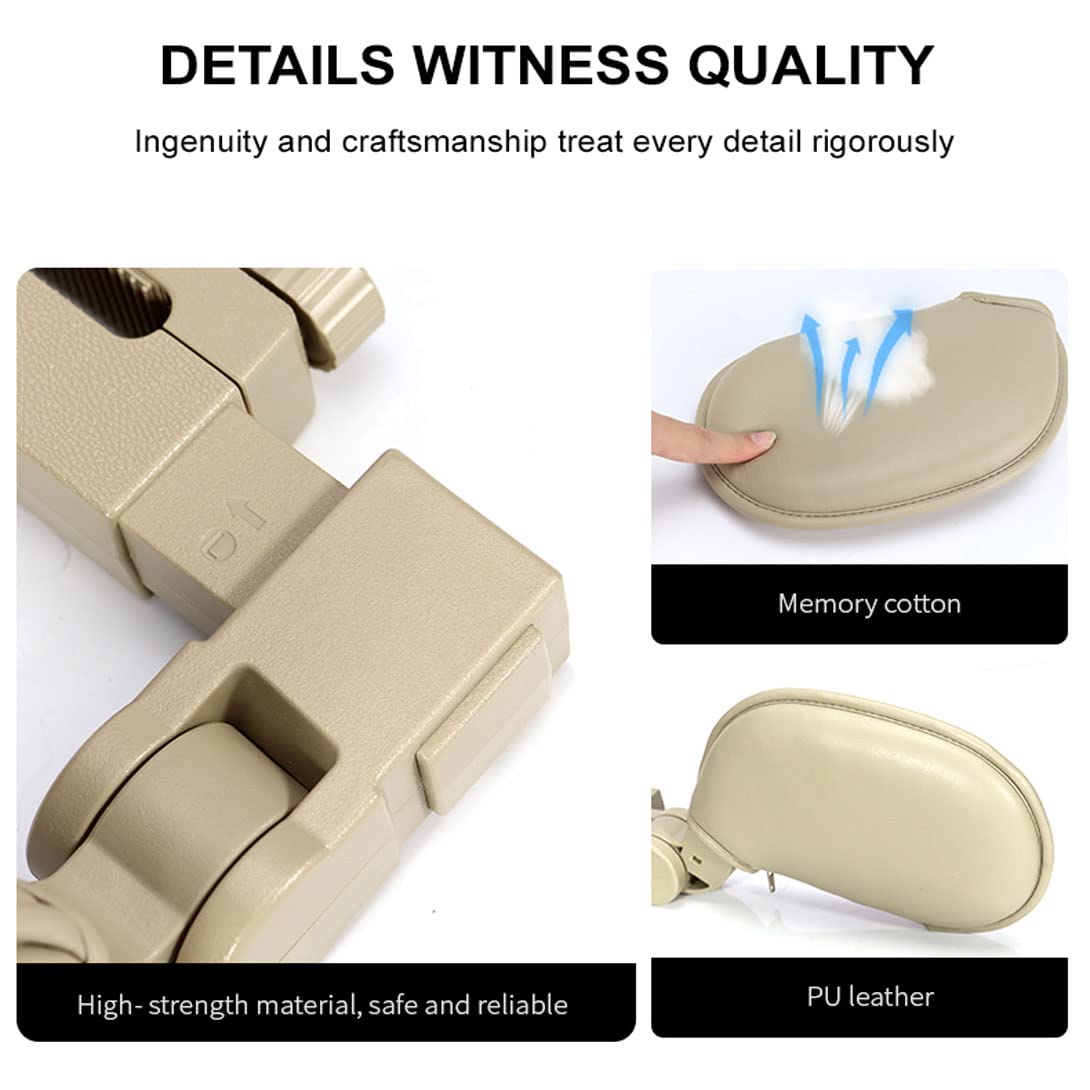 **LUOOV Memory Foam Car Headrest Pillow - Adjustable Neck Support Travel Pillow for Road Trips, Office & Long Flights - Soft Beige Headrest Cushion for Comfort & Pain Relief**