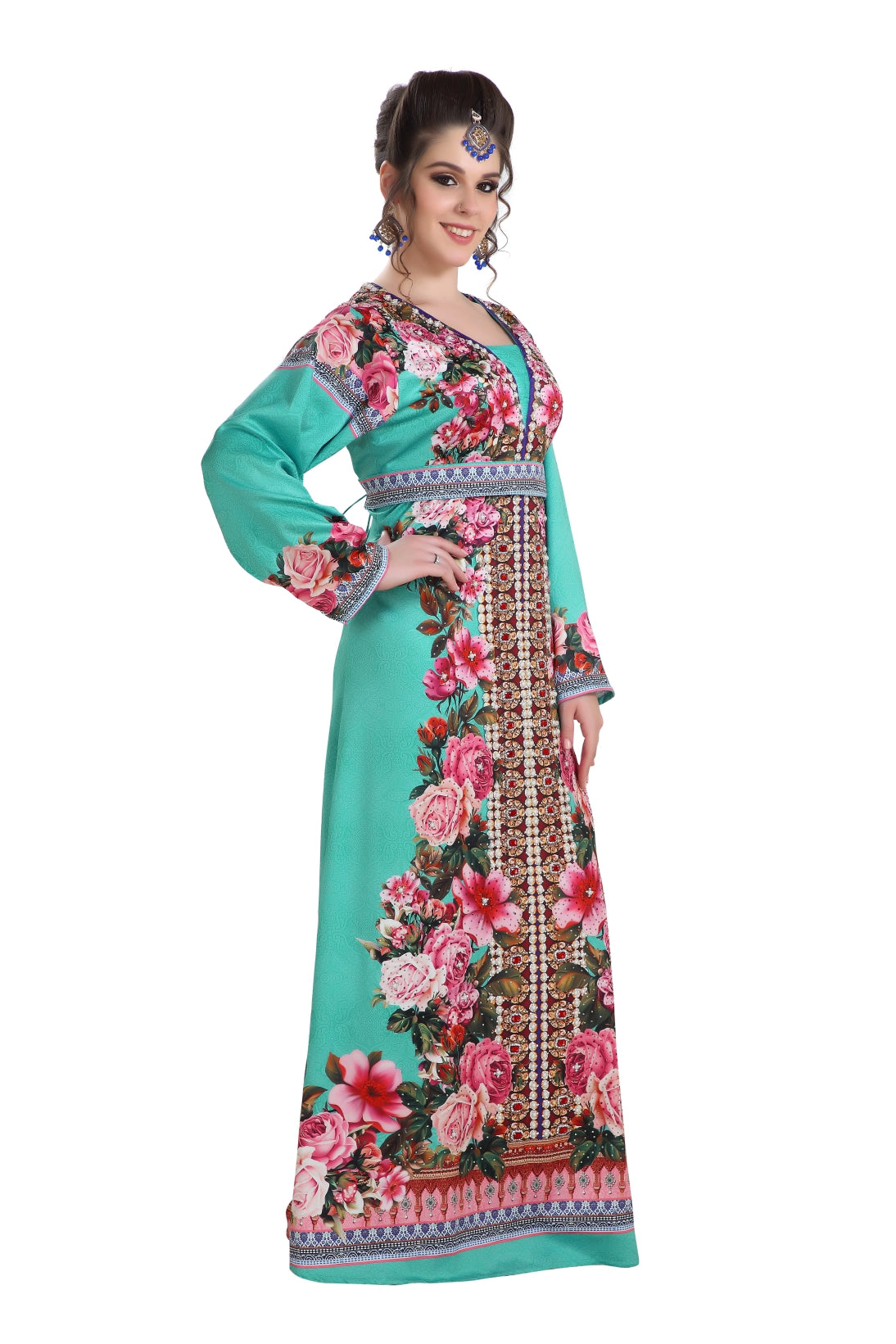 Stylish Dubai Printed Beach Cover-Up with Sparkling Crystals - Perfect for Pool Parties, Vacations & Summer Getaways