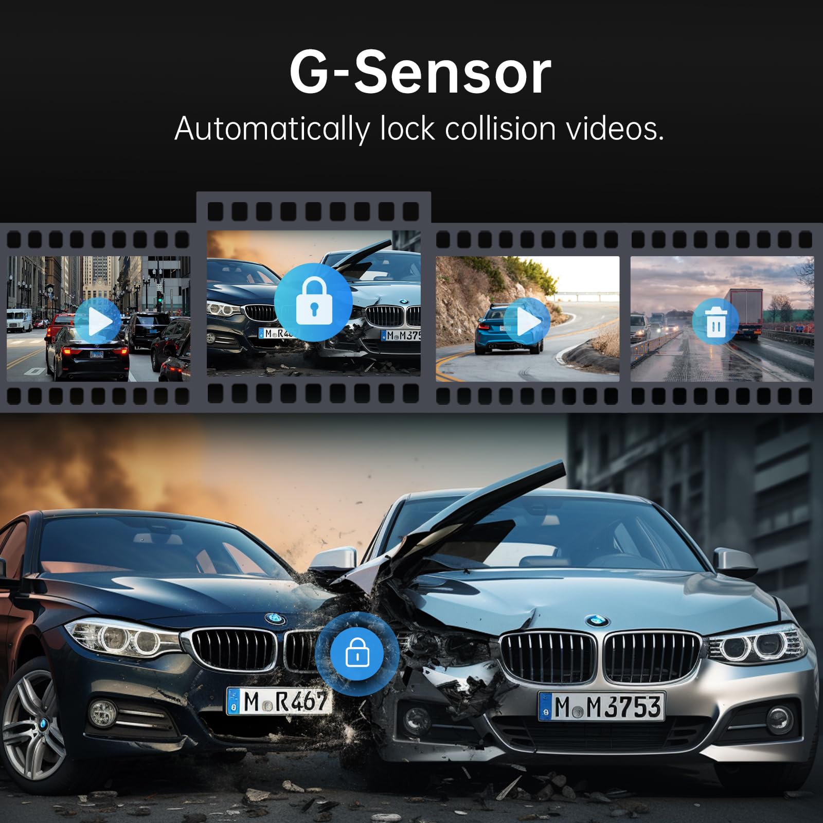 4K Rear View Mirror Dash Cam with 10