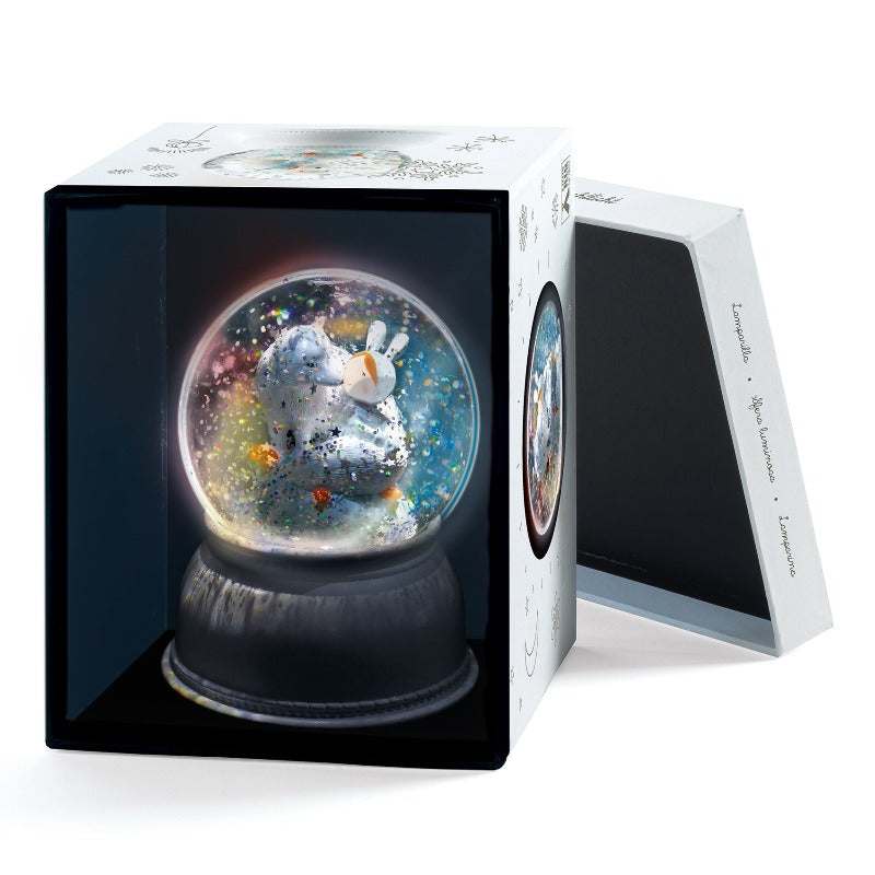 Lula & Pupi Snow Globe Nightlight - LED Musical Winter Wonderland Decor for Kids Room, Nursery, Christmas Gift - Perfect for Bedtime, Holidays & Relaxation