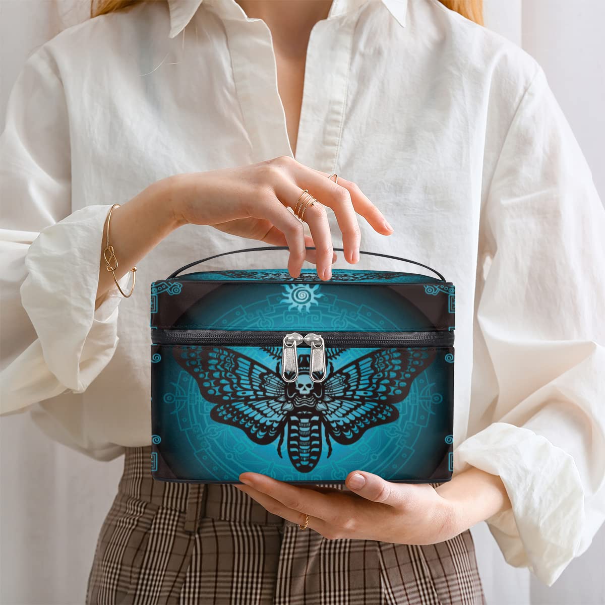 Gothic Butterfly Makeup Bag - Waterproof Travel Cosmetic Organizer for Women & Girls - Perfect for Travel & Daily Use