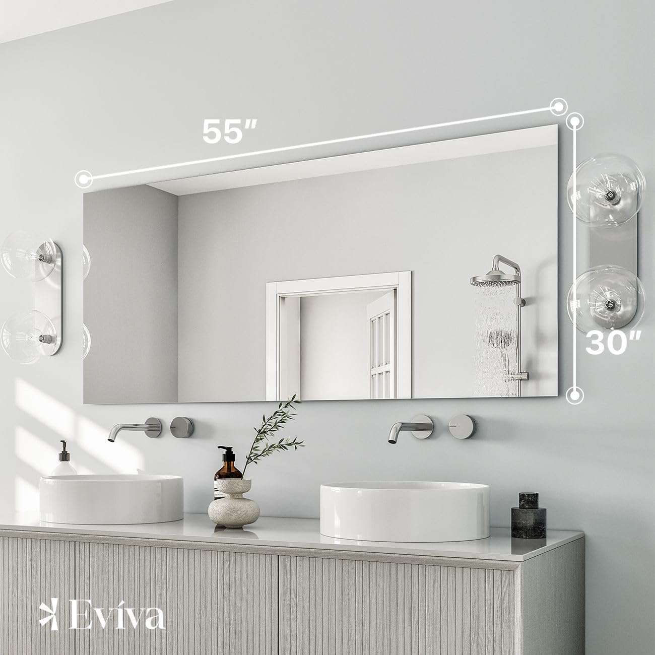 Eviva Frameless Full Length Mirror 55
