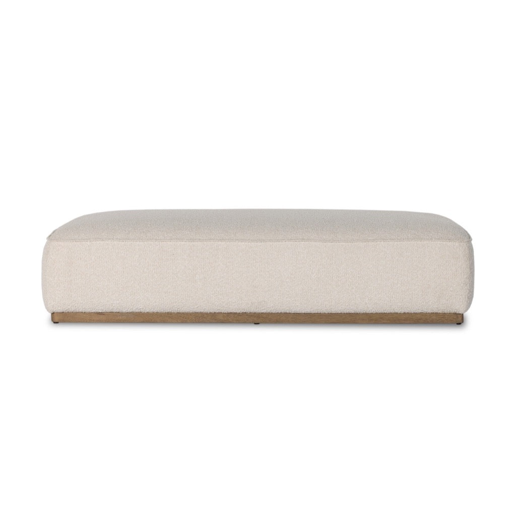 Knoll Natural Sinclair Cocktail Ottoman - Modern Leather Footstool for Living Room, Lounge & Office - Perfect for Relaxing, Extra Seating & Stylish Decor