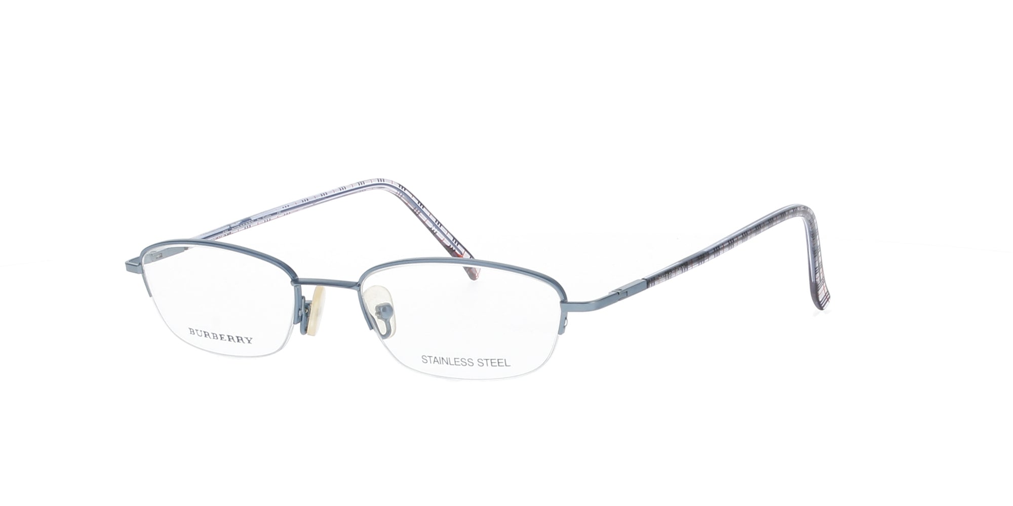 Vintage Burberry Semi Rimless Eyeglass Frames in Azure Blue - Classic Style for Men & Women - Perfect for Reading, Driving & Fashion Accessories
