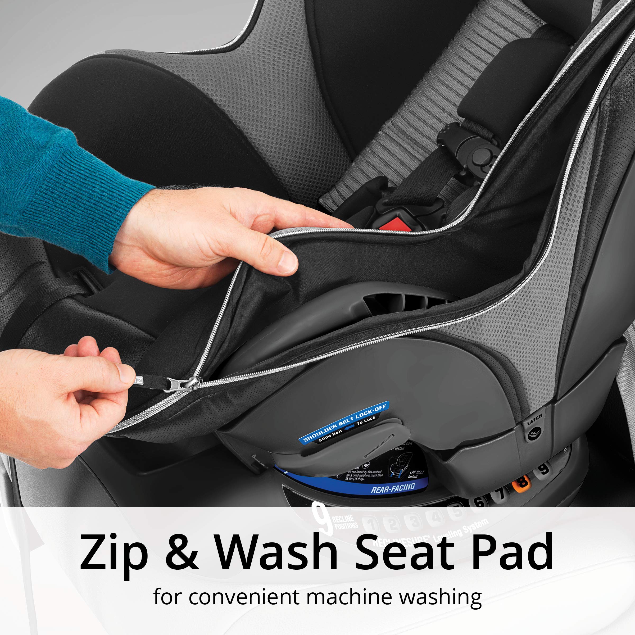 Chicco NextFit Max Zip Air Convertible Car Seat for Infants & Toddlers - Rear Facing (12-40 lbs) to Forward Facing (25-65 lbs) - Breathable Mesh & Zip-Air Technology - Perfect for Road Trips, Daily Commutes & Family Travel