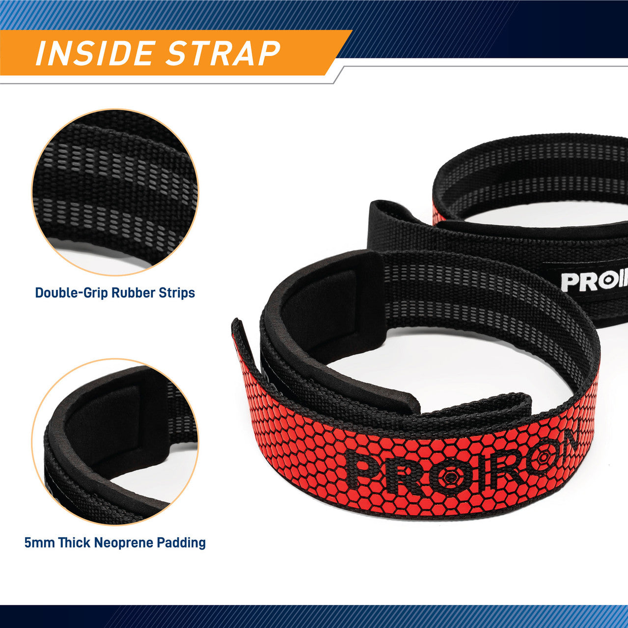 ProIron PRO ZLD01 Weight Lifting Straps - Premium Grip Support for Deadlifts, Pull-ups & Strength Training (Pair) - Gym, CrossFit & Home Workout Essential