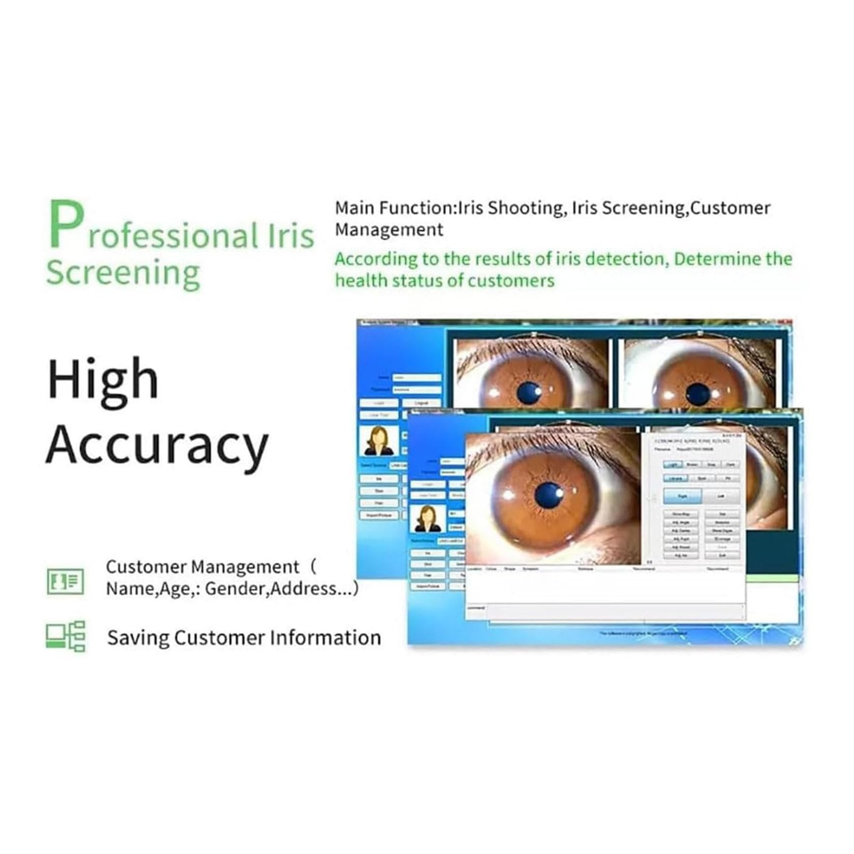 **ZHIXUMM Iridology Camera - 13MP HD Iriscope Analyzer with Aluminum Case & Analysis Software | Eye Health Detector for Beauty Salon, Spa & Holistic Therapy**
