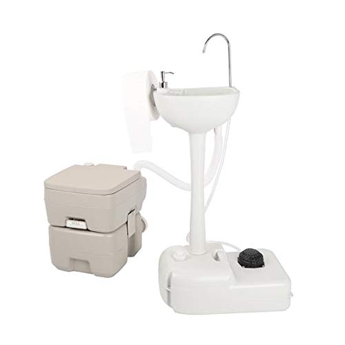 Portable Outdoor Hand Washing Station with Removable Sink, Towel Holder & Wheels - Perfect for Camping, Worksites, Events & Outdoor Gatherings