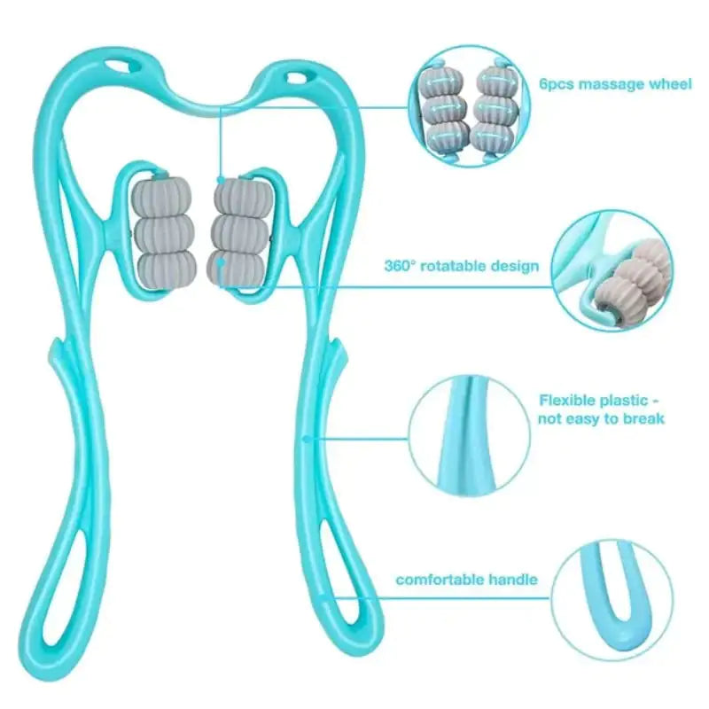NeckEase Muscle Relaxation Roller for Neck & Shoulder Pain Relief – Portable Massage Tool for Tension Relief at Home, Office, or Travel