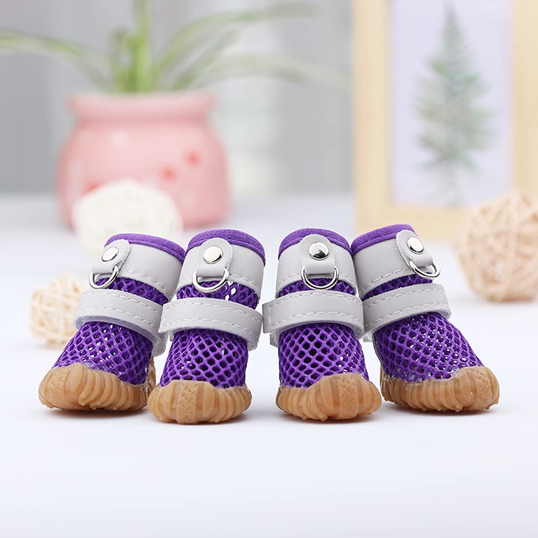 **Breathable Mesh Dog Boots - Non-Slip Paw Protector for Indoor & Outdoor Use - Summer & Spring Pet Shoes for Small & Large Dogs - Perfect for Hiking, Walking & Hot Pavement**