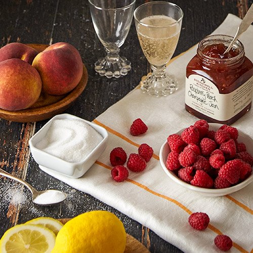 Stonewall Kitchen Raspberry Peach Champagne Jam - 3.75 oz Jar | Gourmet Fruit Preserves for Breakfast, Toast & Desserts | Perfect Gift for Food Lovers