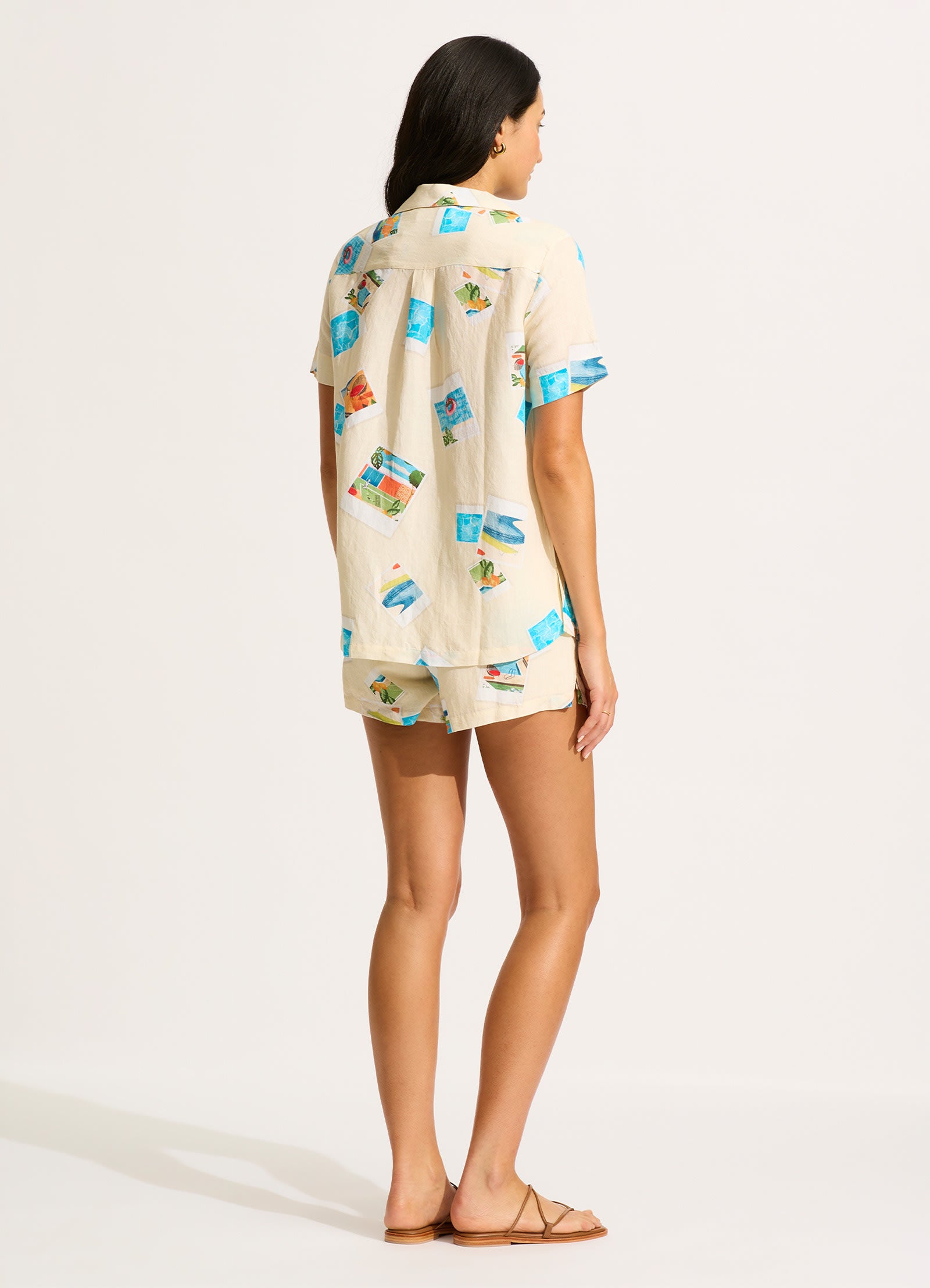Sunset Shirt for Women - Soft Ecru Cotton T-Shirt with Unique Sunset Print | Casual Wear, Beach Outfits & Summer Fashion