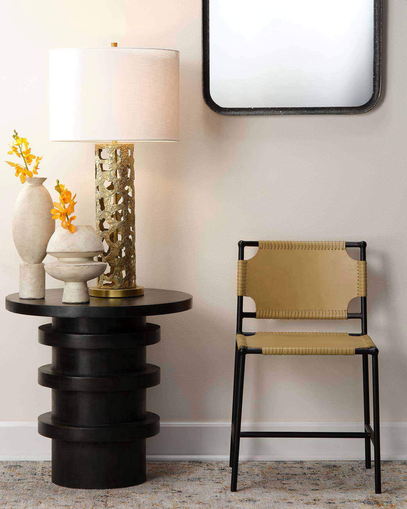 Modern Asher Dining Chair - Sturdy Wooden Frame & Comfortable Upholstered Seat - Perfect for Kitchen, Dining Room & Home Office