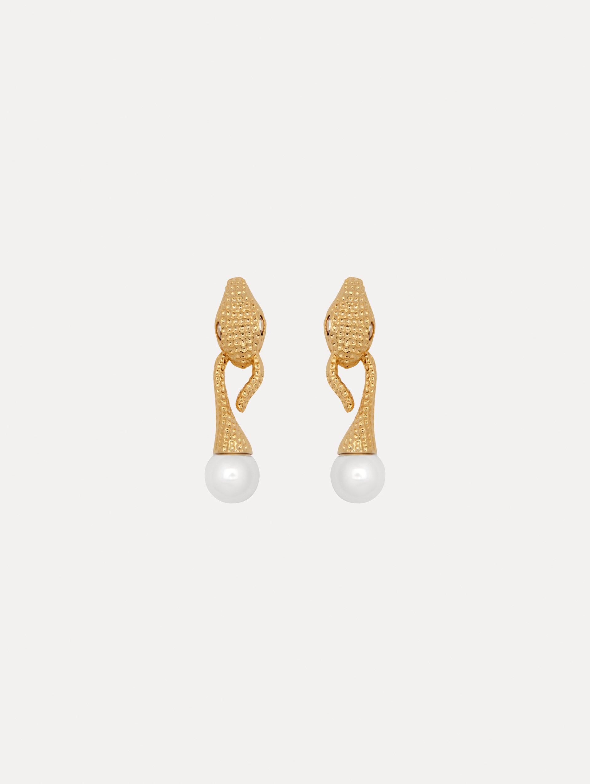 Exquisite Snake Pearl Drop Earrings for Women - Elegant Dangle Jewelry for Parties, Weddings & Date Nights