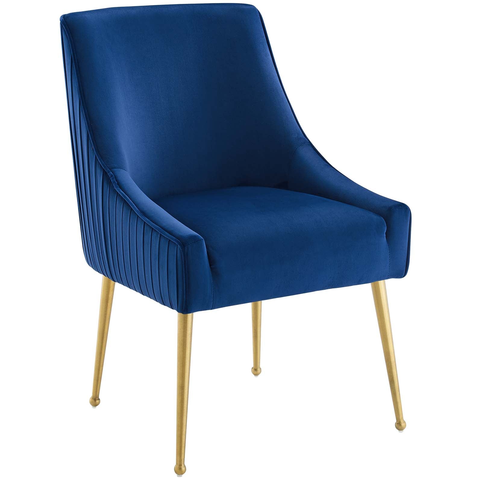 Premium Velvet Dining Chairs Set of 2 - Plush Upholstered with Elegant Pleated Back Design for Modern Home, Restaurant or Office - Comfortable & Stylish Seating Solution for Dining Room, Kitchen or Lounge Area