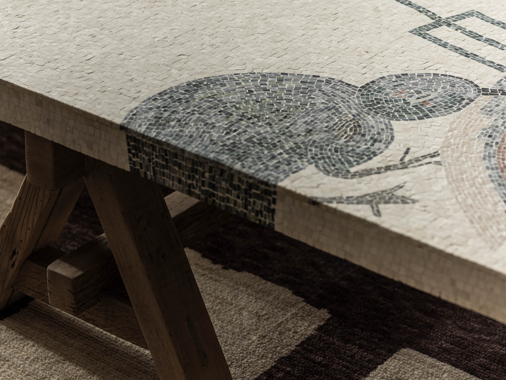 Modern A-Frame Mosaic Coffee Table - Stylish Living Room Furniture for Home & Office Decor - Perfect for Lounges, Apartments, and Workspaces