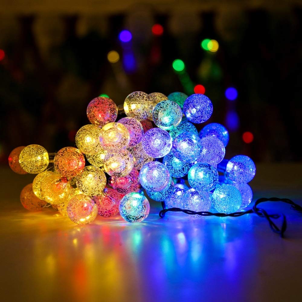 Solar String Lights Outdoor, 2-Pack 100 LED 62FT Solar Powered Waterproof Lights, 8 Lighting Modes Multicolor LED Globe Lights for Garden, Patio, Backyard, Wedding & Party Decor