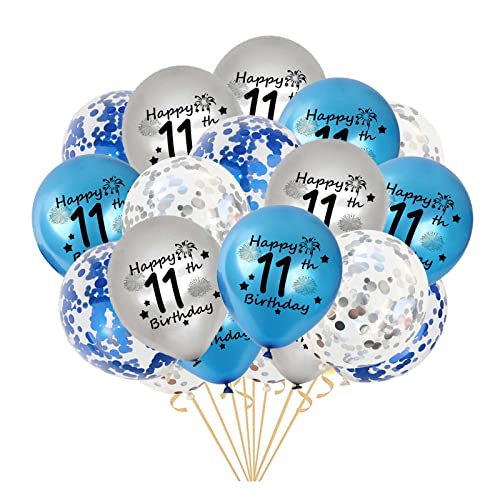 11th Balloons Blue Silver
