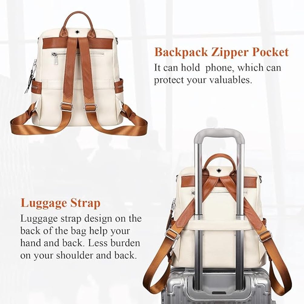 Comfabie Stylish Women's Leather Backpack - Anti-Theft Shoulder Bag & Purse for Daily Use | Christmas Gift for Her | Perfect for Work, Travel & School