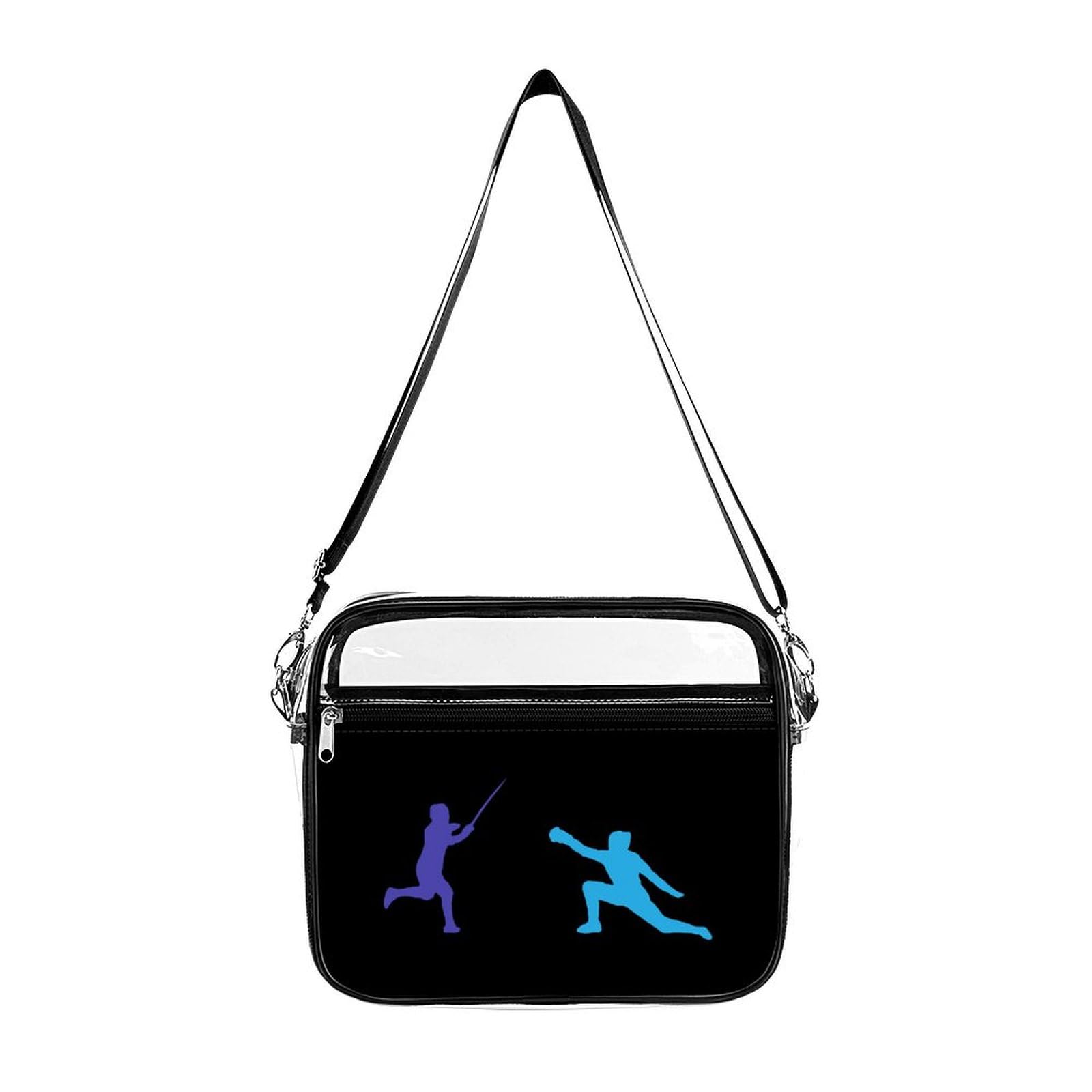 Clear Stadium Bag - Transparent Messenger Shoulder Bag with 2 Compartments, Crossbody Purse for Sports Events, Concerts & Travel | Waterproof & Secure