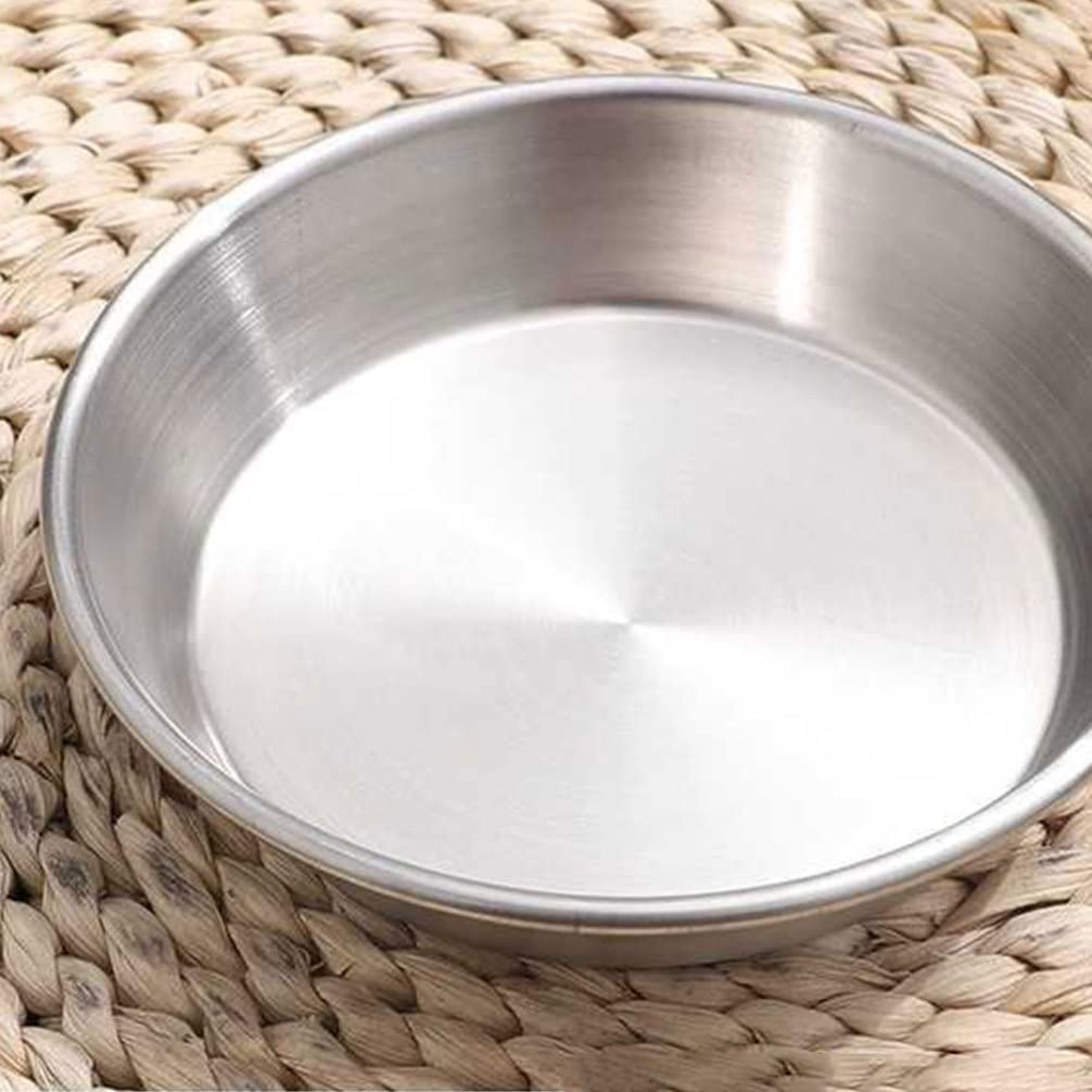 Hemoton 4-Piece Stainless Steel Appetizer Plates - Round Mini Saucers for Side Dishes, Wasabi, Condiments & Dips - Perfect for Sushi, Tapas, Party Snacks & Home Entertaining