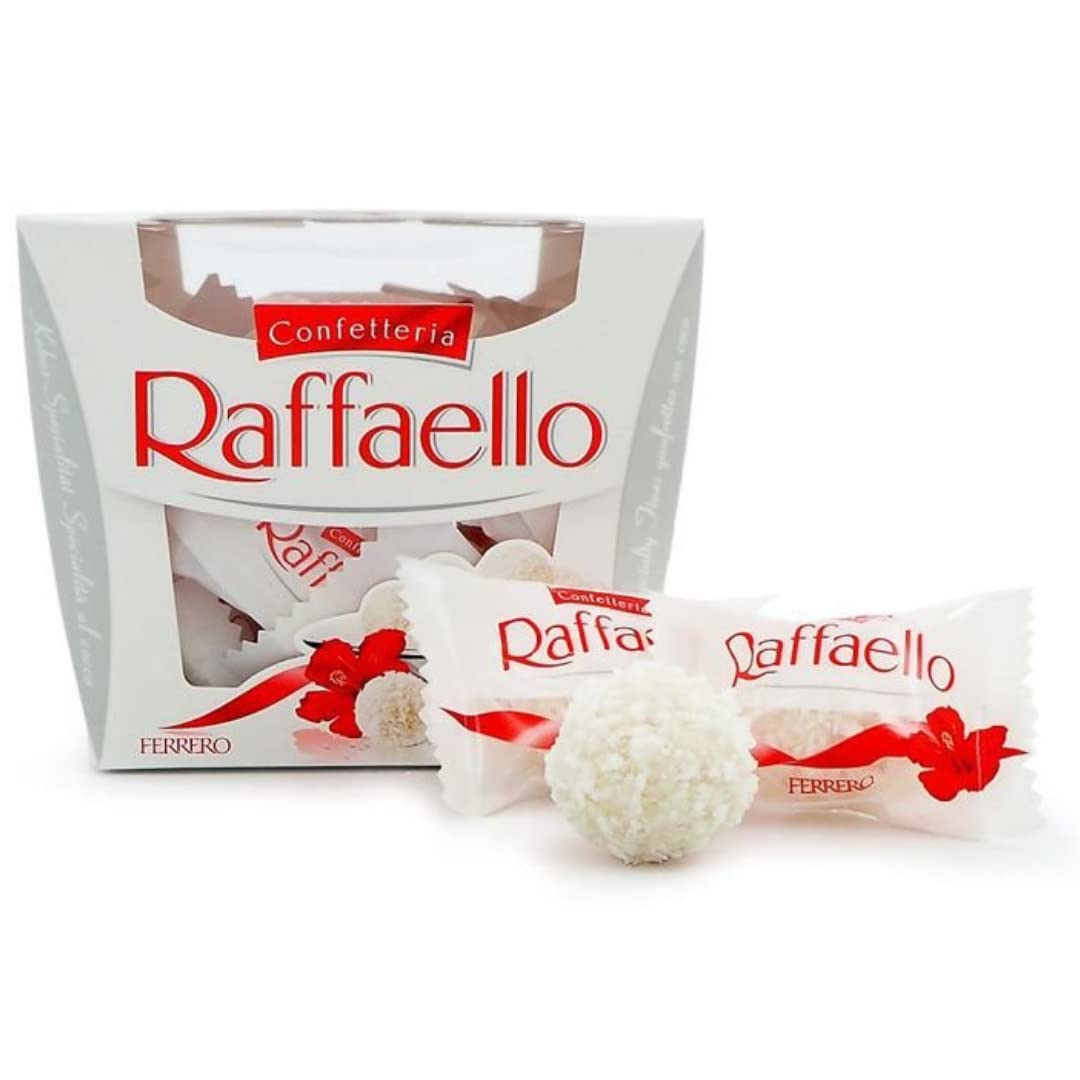 NARAMAKI® Elegant Heart-Shaped Gift Box with 180g Raffaello Chocolates & Red Decorative Rose - Perfect for Easter 2025 & Mother's Day 2025 Gifts - Ideal for Romantic Surprises, Anniversary Presents & Special Occasions