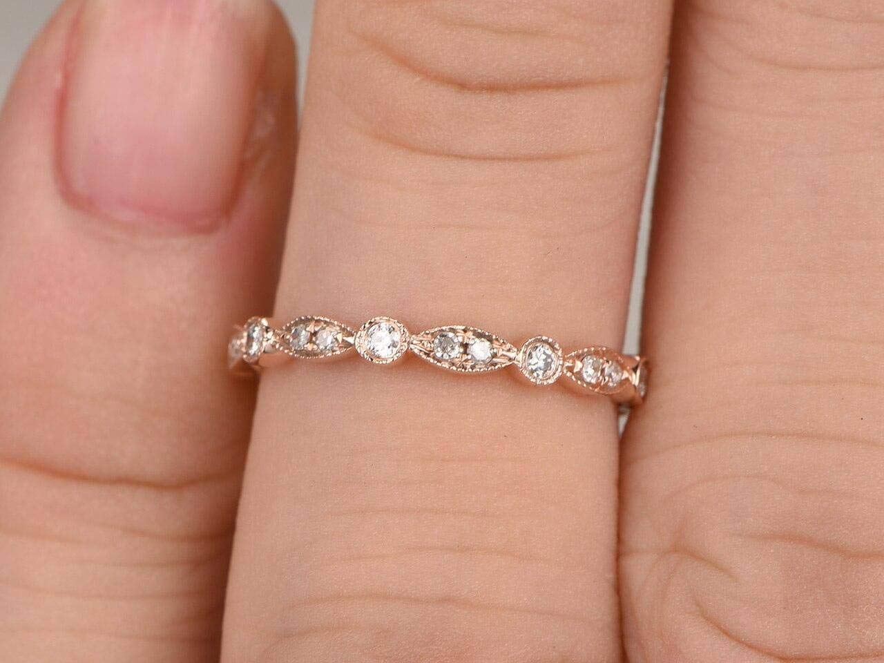 0.50 Carat Diamond Wedding Band Ring - 18k Gold Plated Engagement Ring for Women - Perfect for Bridal, Anniversary & Special Occasion Gifts
