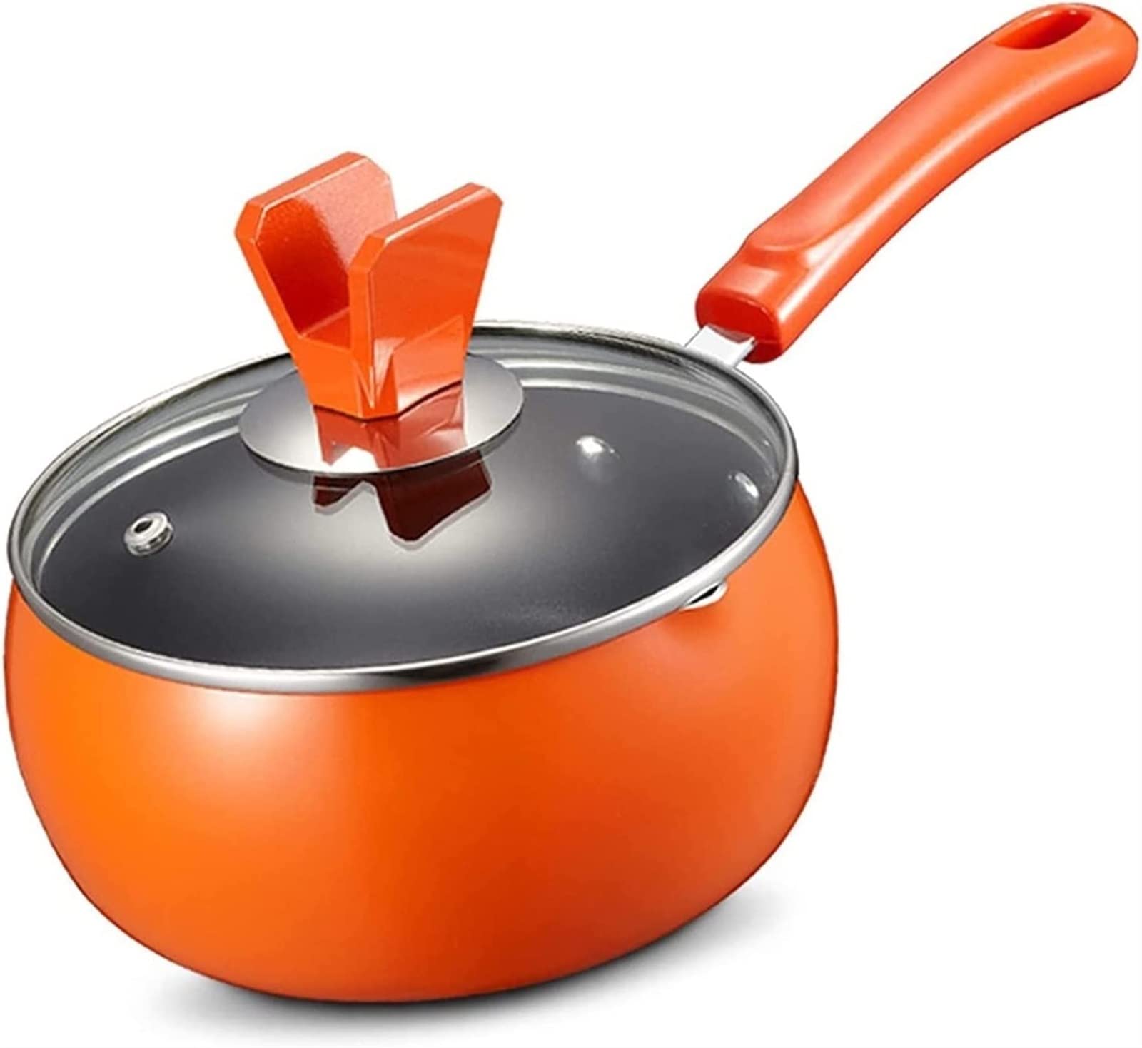 **Heat-Resistant Non-Stick Wok with Glass Lid - Milk Pot, Soup Pot, Frying Pan for Boiling & Cooking - Perfect for Stir-Fry, Steaming & Kitchen Use**