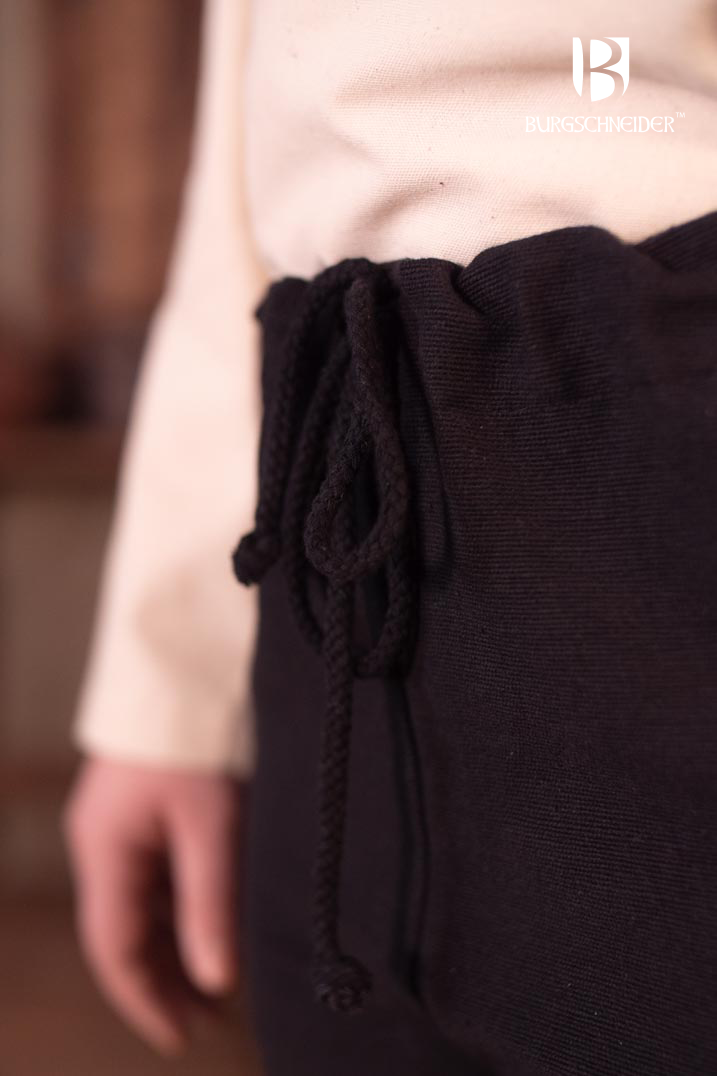 Viking Age Skjoldehamn Pants - Andoya Black Wool Trousers for LARP, Reenactment & Medieval Costume