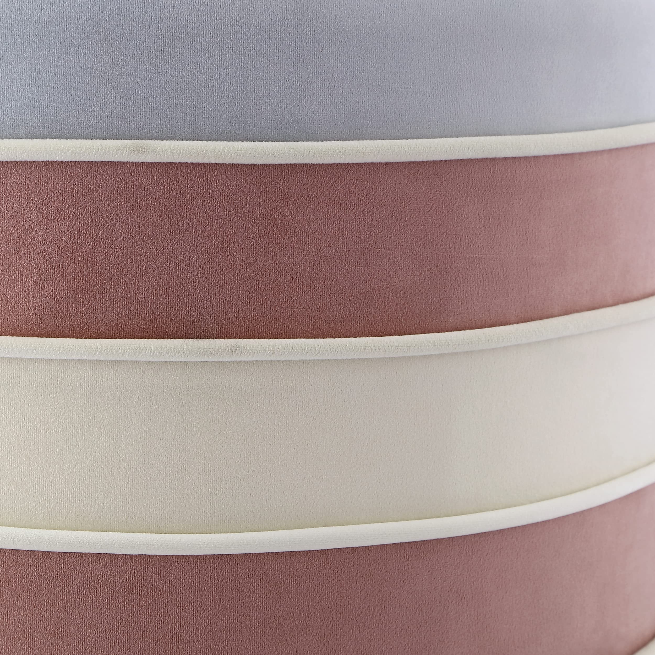 Nicole Miller Blush Velvet Ottoman with Matte Metal Base - Cory Design Multi-Layered Footstool for Living Room, Bedroom & Home Decor
