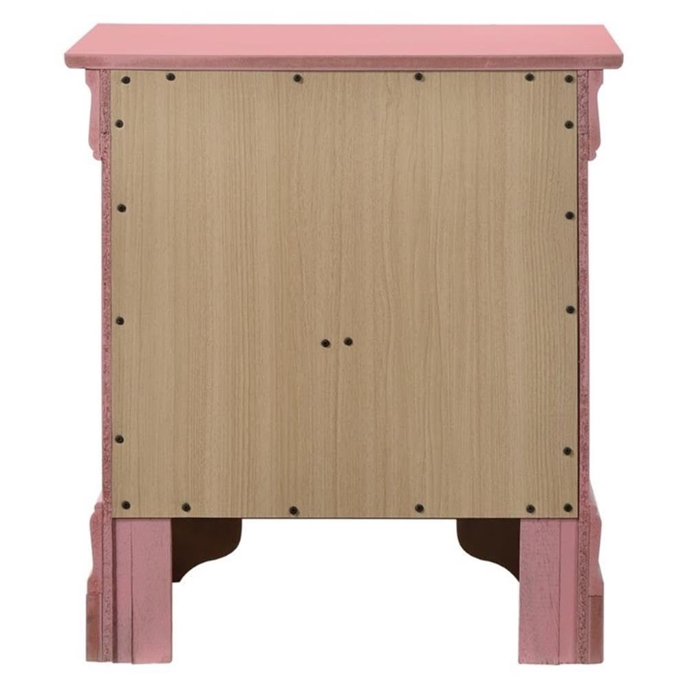 Pink Louis Phillipe 2-Drawer Nightstand - Elegant Bedside Table for Bedroom Decor | Glory Furniture for Home & Office Use
