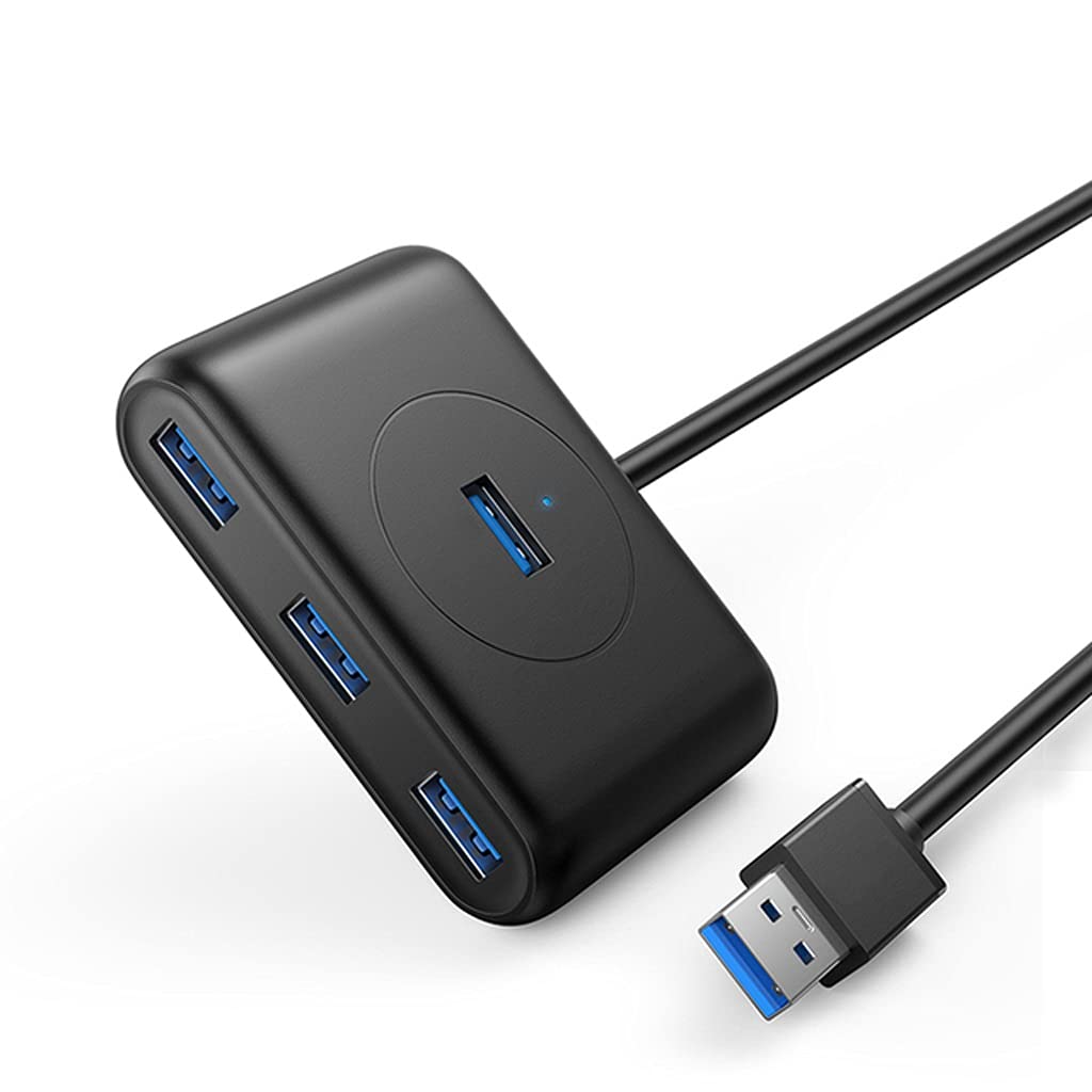 4-Port USB 3.0 Hub - High-Speed Data Transfer for Hard Drives, Flash Drives, Mouse & Keyboard - Expand Your Laptop Connectivity for Home Office, Gaming & Workstation Setup