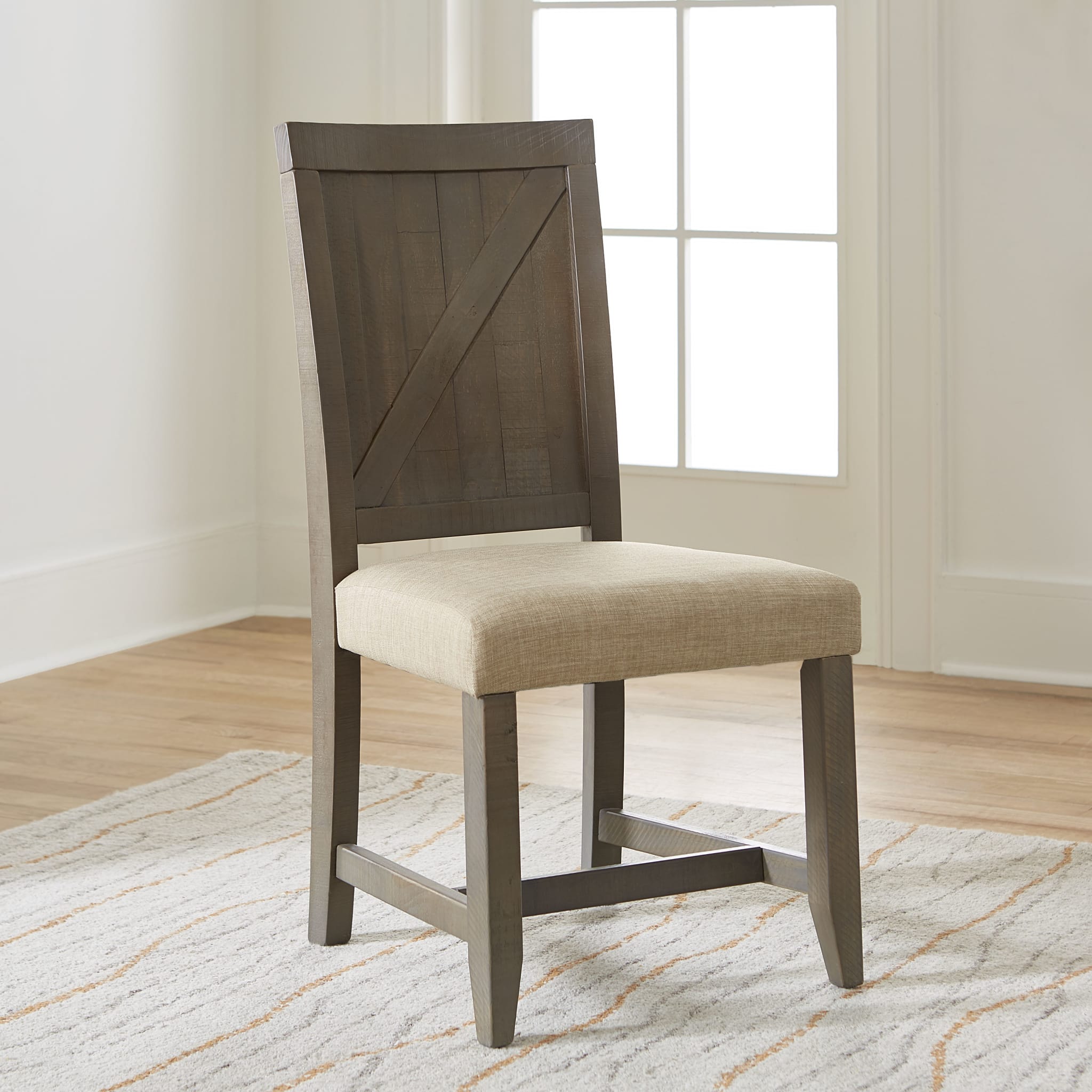 Rustic Grey Taryn Wood Chair - Farmhouse Style Dining Chair for Kitchen, Dining Room & Home Decor