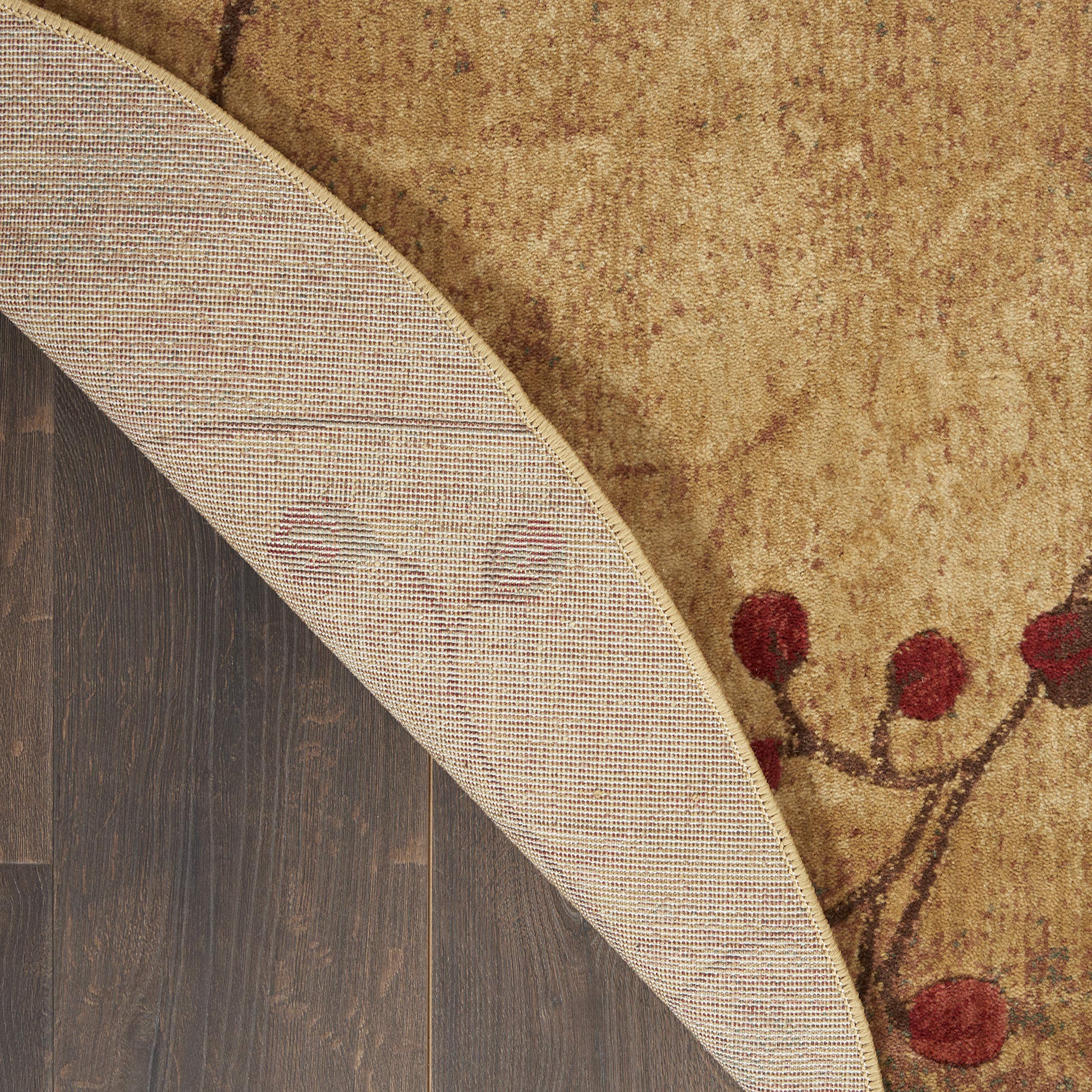 Nourison Somerset Rustic Latte 5'6'' Round Area Rug - Easy to Clean, Non-Shedding, Soft & Durable - Perfect for Bedroom, Living Room, Dining Room & Kitchen Decor (6' Round) | Cozy Home & Office Floor Covering