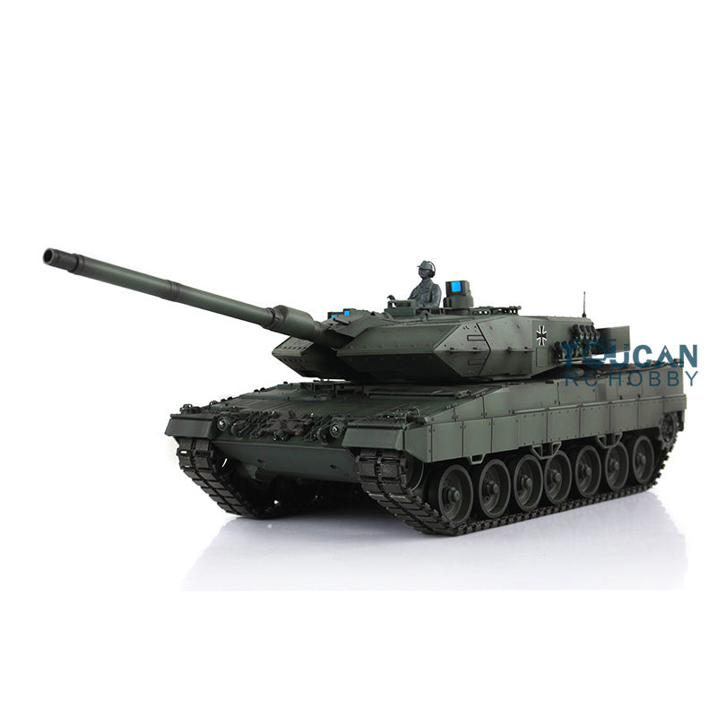 2.4GHz Henglong 1/16 Scale TK7.0 Edition Metal Leopard 2A6 RC Tank with 360° Rotating Turret & Battery Charger - Remote Control Military Toy for Adults & Kids, Outdoor Play & Collectible Display