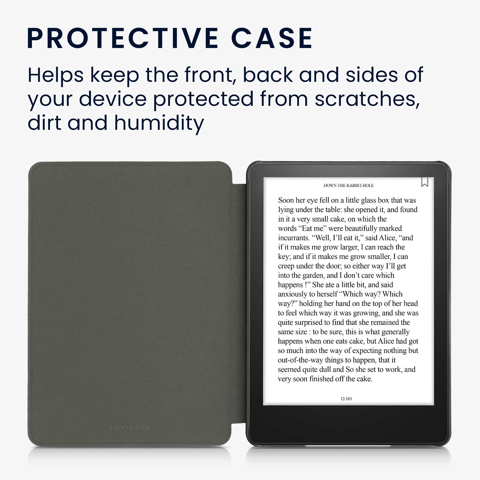 kwmobile Kindle Paperwhite 11th Generation (2021) Case Cover - Premium Brushed Heart Dark Red Protective eReader Sleeve - Perfect for Reading at Home, Travel & Daily Commute