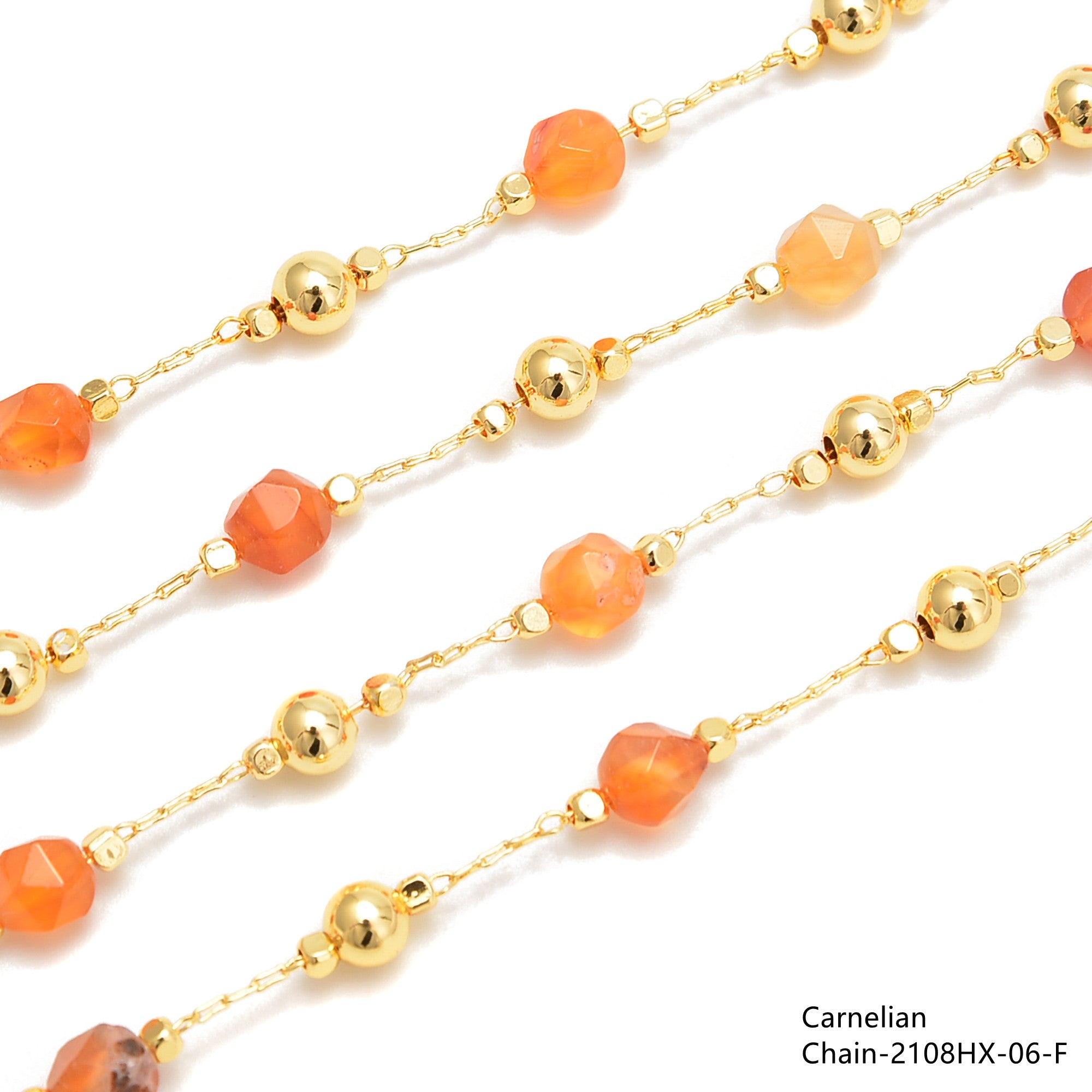 6mm Diamond Cut Beads Multi Gemstone Chain - 1 Meter Per Bag for Jewelry Making, DIY Bracelets, Necklaces & Craft Projects
