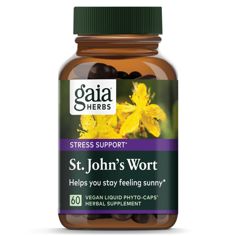 Gaia Herbs St. John's Wort 60 Vegetarian Capsules - Natural Mood Support for Stress Relief & Emotional Balance - Perfect for Daily Wellness & Relaxation