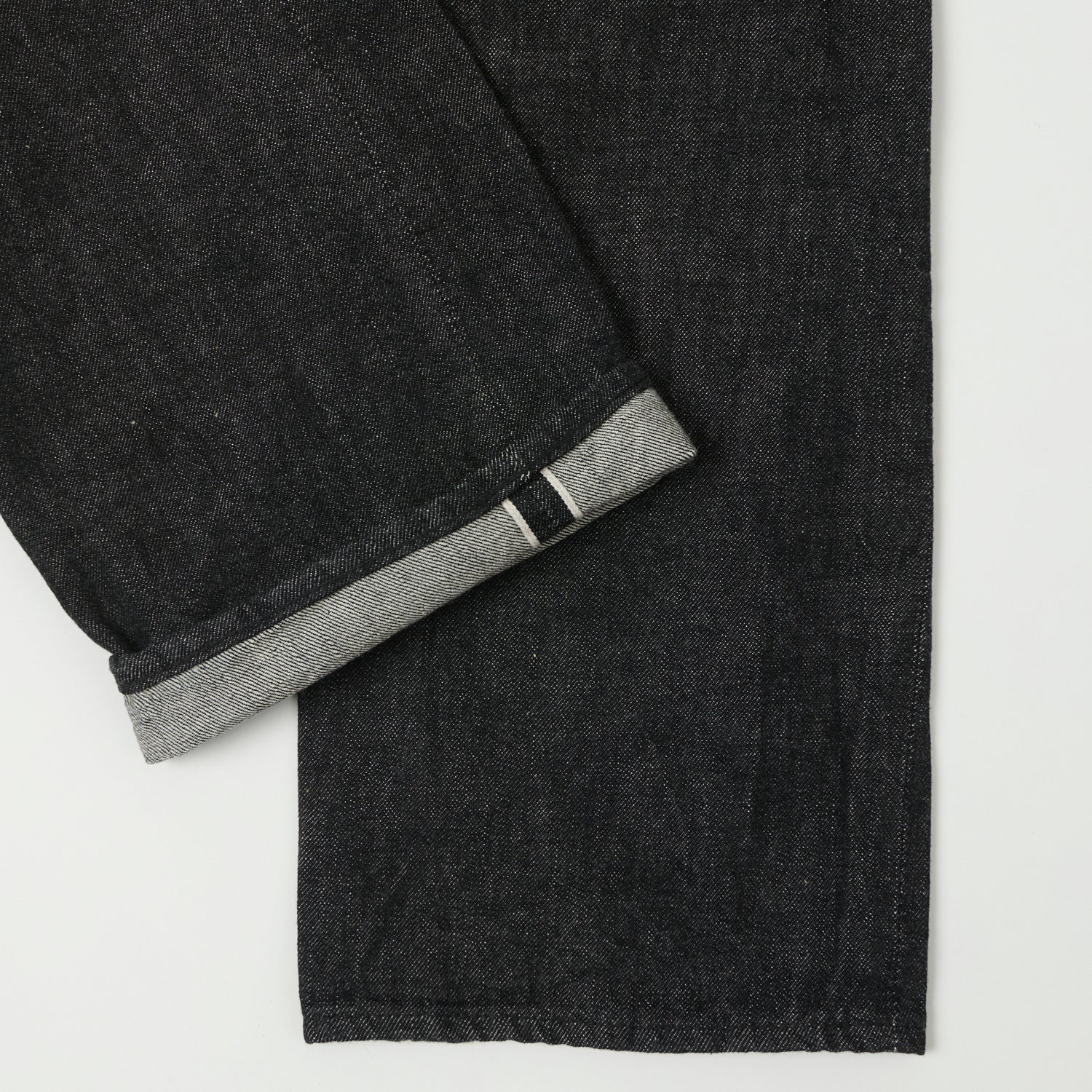 Full Count 1101BK 13.7oz Loose Straight Fit Black One Wash Denim Jeans for Men - Casual Wear & Everyday Comfort